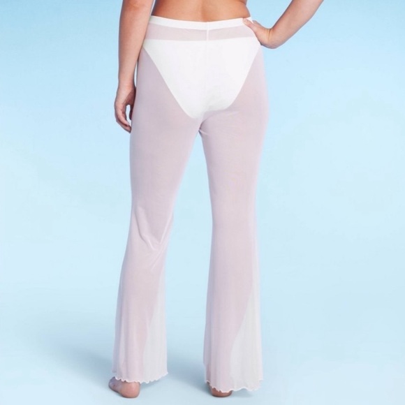 WILD FABLE White Mesh High-waist Swimsuit Cover-Up Pants- Size M - Picture 3 of 9